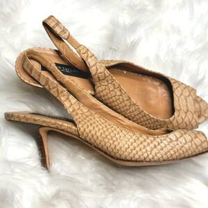 Ann Taylor Size 7.5 Slingback Heels Snake